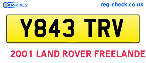 Y843TRV are the vehicle registration plates.