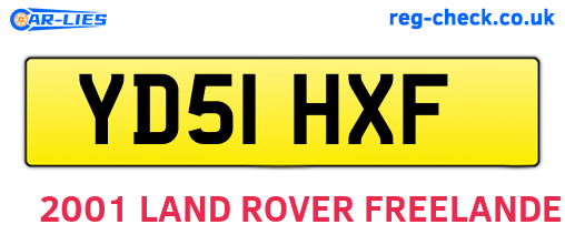 YD51HXF are the vehicle registration plates.