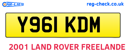 Y961KDM are the vehicle registration plates.