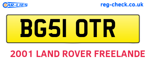 BG51OTR are the vehicle registration plates.