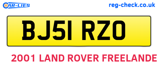 BJ51RZO are the vehicle registration plates.