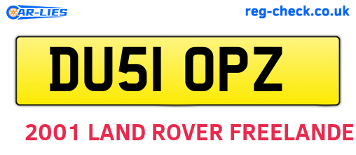 DU51OPZ are the vehicle registration plates.