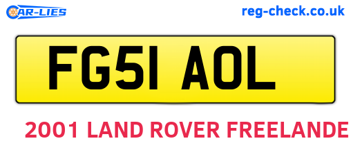 FG51AOL are the vehicle registration plates.