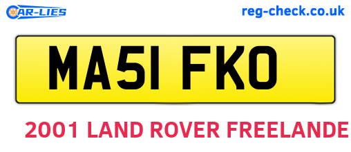 MA51FKO are the vehicle registration plates.