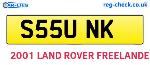 S55UNK are the vehicle registration plates.
