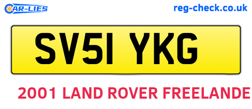 SV51YKG are the vehicle registration plates.