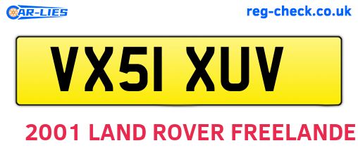 VX51XUV are the vehicle registration plates.
