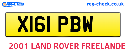 X161PBW are the vehicle registration plates.