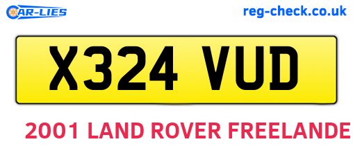 X324VUD are the vehicle registration plates.