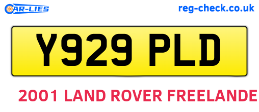 Y929PLD are the vehicle registration plates.
