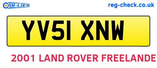 YV51XNW are the vehicle registration plates.