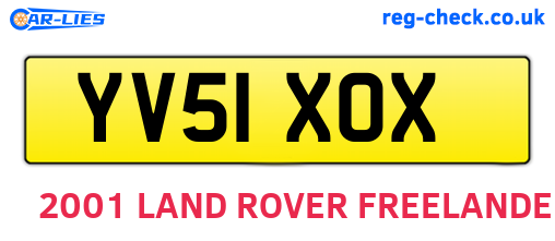 YV51XOX are the vehicle registration plates.