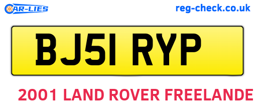 BJ51RYP are the vehicle registration plates.
