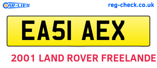 EA51AEX are the vehicle registration plates.