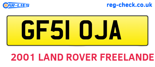 GF51OJA are the vehicle registration plates.