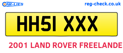 HH51XXX are the vehicle registration plates.