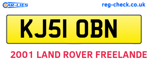 KJ51OBN are the vehicle registration plates.
