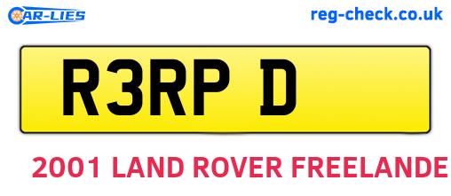 R3RPD are the vehicle registration plates.