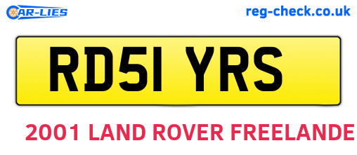 RD51YRS are the vehicle registration plates.