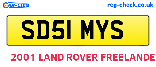 SD51MYS are the vehicle registration plates.