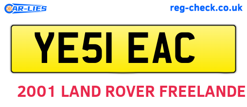 YE51EAC are the vehicle registration plates.