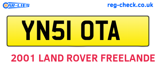 YN51OTA are the vehicle registration plates.