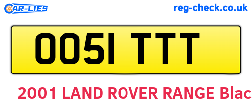 OO51TTT are the vehicle registration plates.