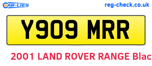 Y909MRR are the vehicle registration plates.