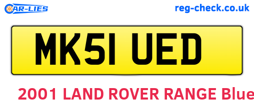 MK51UED are the vehicle registration plates.