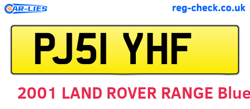 PJ51YHF are the vehicle registration plates.