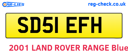 SD51EFH are the vehicle registration plates.