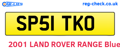 SP51TKO are the vehicle registration plates.
