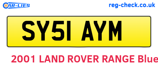 SY51AYM are the vehicle registration plates.