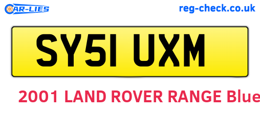 SY51UXM are the vehicle registration plates.