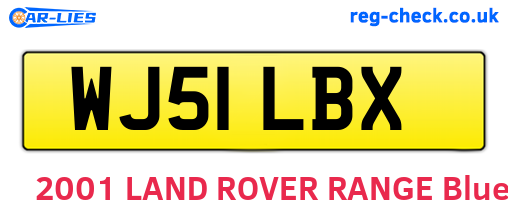 WJ51LBX are the vehicle registration plates.