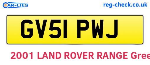 GV51PWJ are the vehicle registration plates.