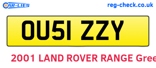OU51ZZY are the vehicle registration plates.