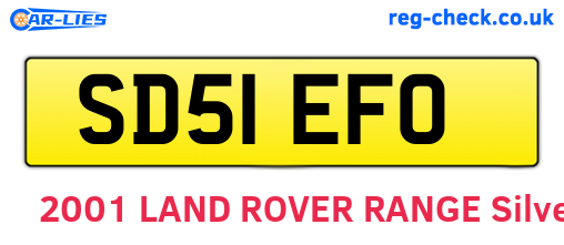 SD51EFO are the vehicle registration plates.