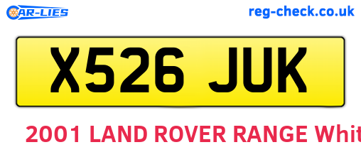 X526JUK are the vehicle registration plates.