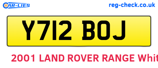 Y712BOJ are the vehicle registration plates.
