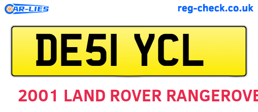 DE51YCL are the vehicle registration plates.