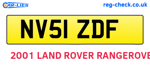 NV51ZDF are the vehicle registration plates.