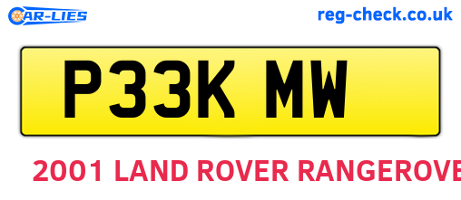P33KMW are the vehicle registration plates.