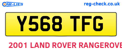 Y568TFG are the vehicle registration plates.