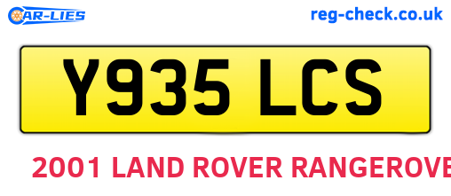 Y935LCS are the vehicle registration plates.
