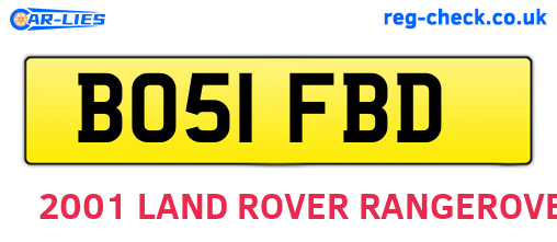 BO51FBD are the vehicle registration plates.