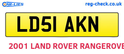 LD51AKN are the vehicle registration plates.