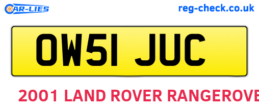 OW51JUC are the vehicle registration plates.
