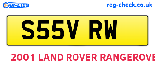 S55VRW are the vehicle registration plates.