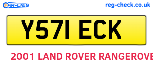 Y571ECK are the vehicle registration plates.